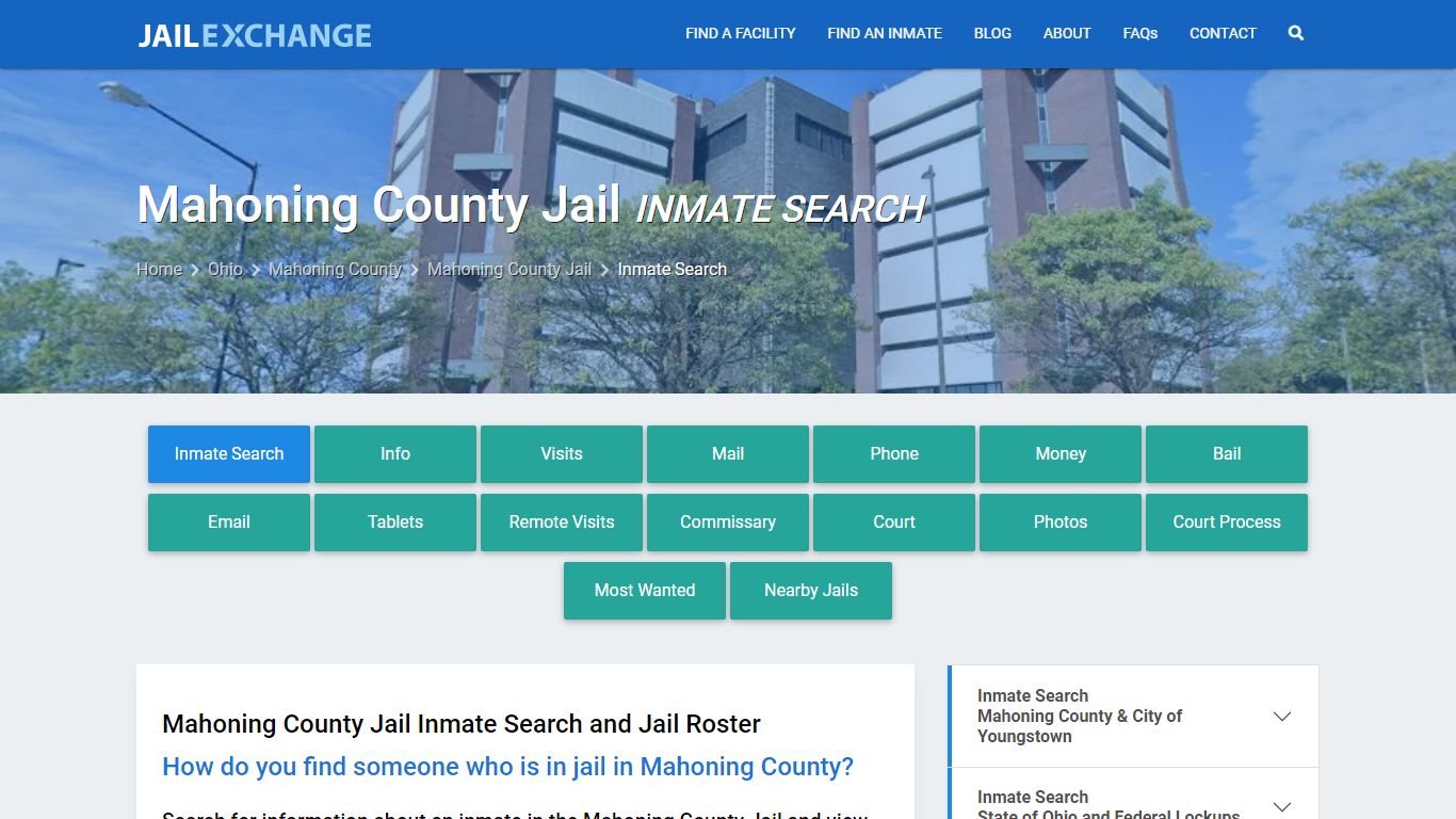 Mahoning County Jail Inmate Search - Jail Exchange