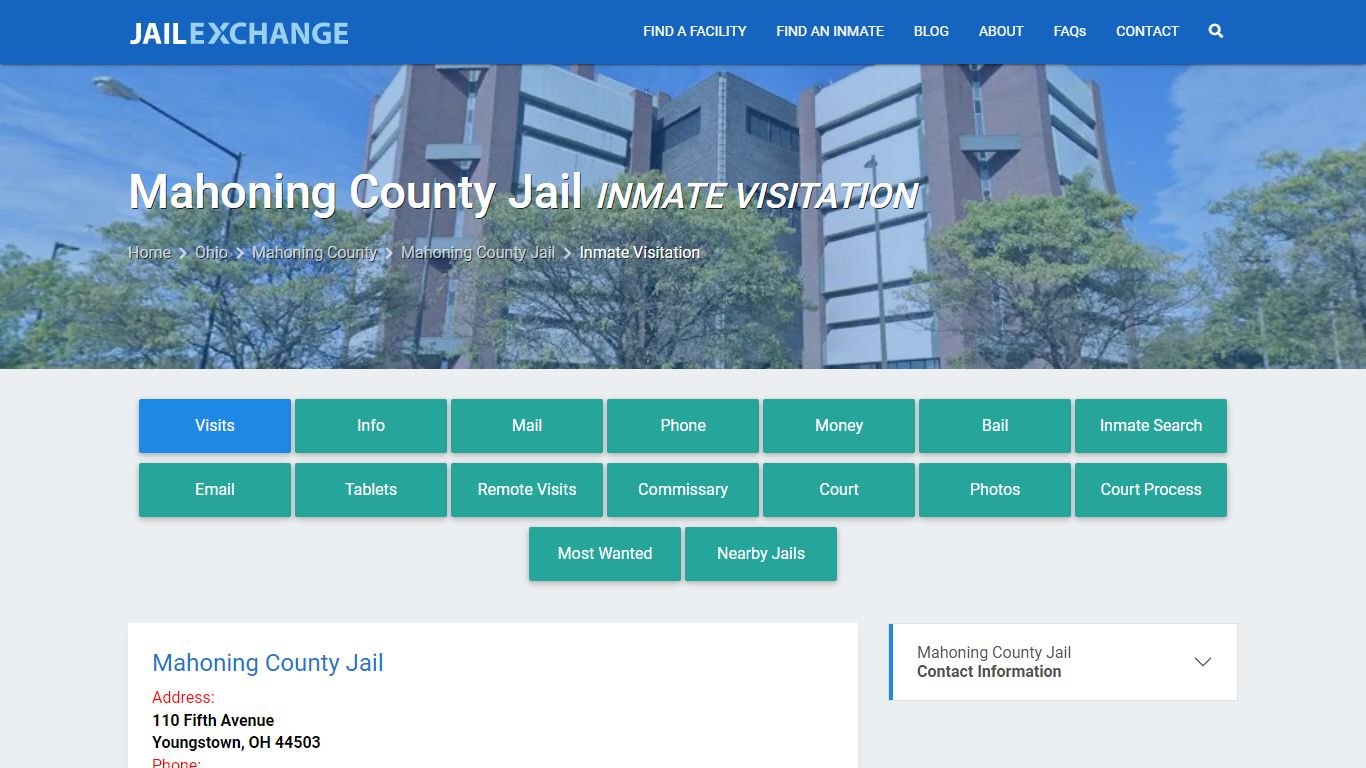 Inmate Visitation - Mahoning County Jail, OH - Jail Exchange