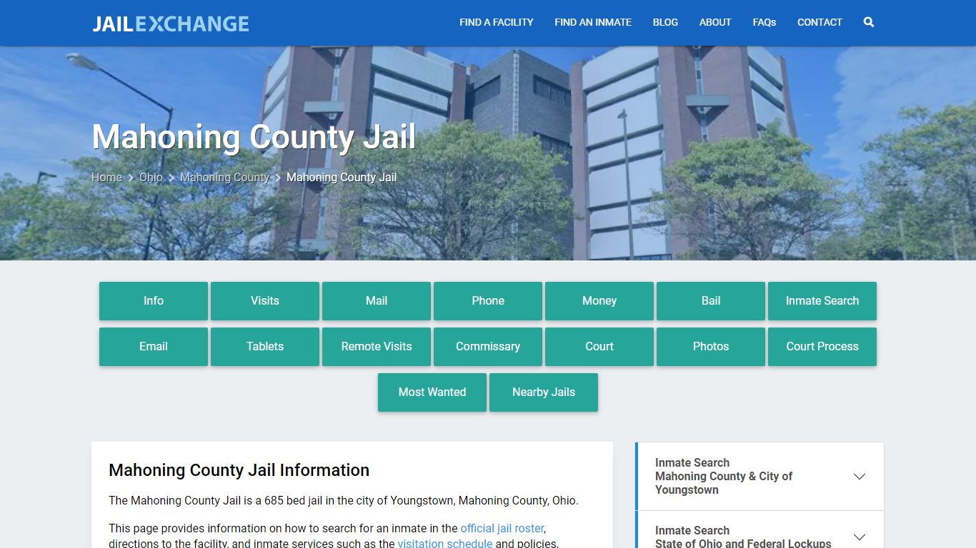 Mahoning County Jail, OH Inmate Search, Information